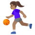 ⛹🏽‍♀️ woman bouncing ball: medium skin tone display on Google